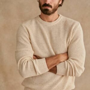 Pull maille beige