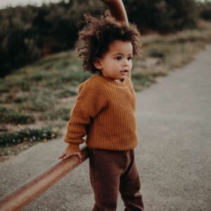 Pull orange en maille orange