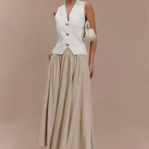 Jupe beige longue